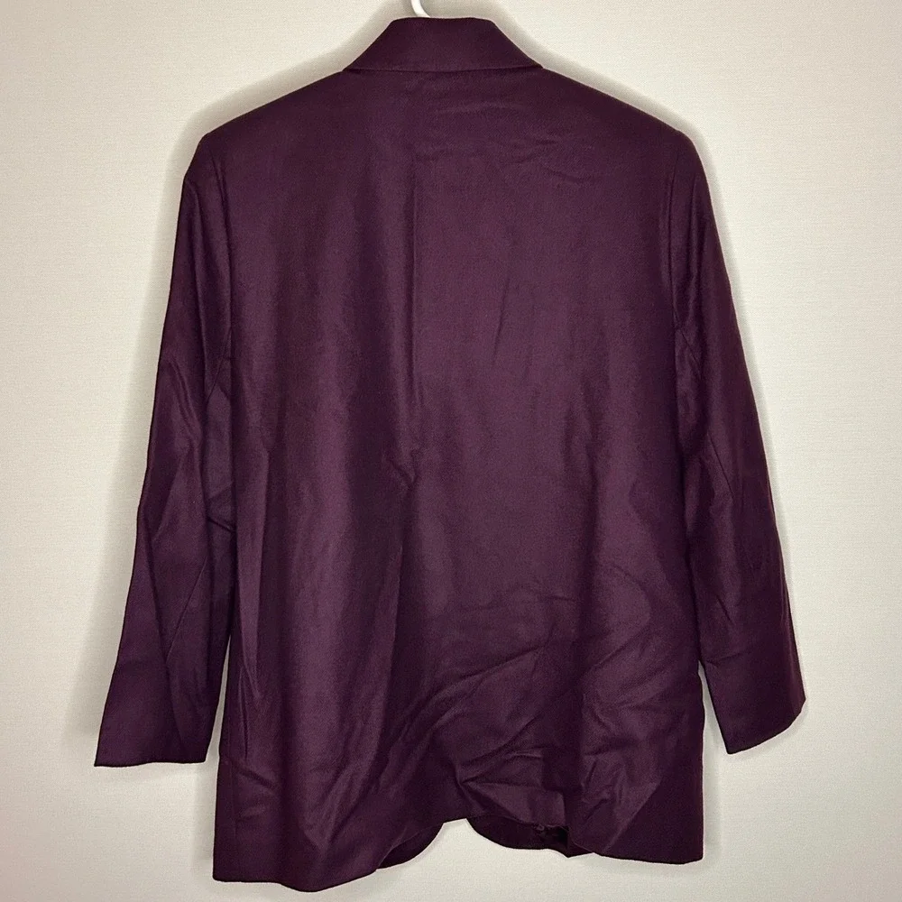 Vintage Sag Harbor Petite Purple 100% Pure Wool Blazer Jacket 8P Fall Minimalist